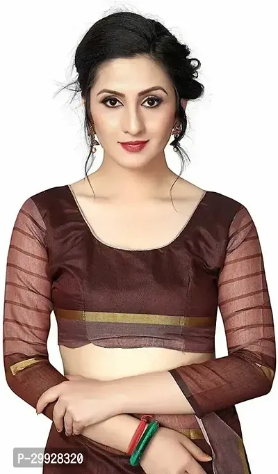 Stylish Fancy Cotton Silk Saree With Blouse Piece For Women-thumb4