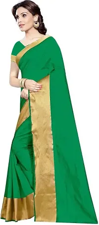 Stylish Fancy Cotton Silk Saree With Blouse Piece For Women-thumb2