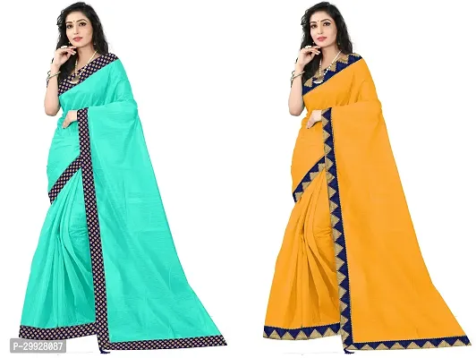 Stylish Fancy Art Silk Saree With Blouse Piece Combo For Women Pack Of 2