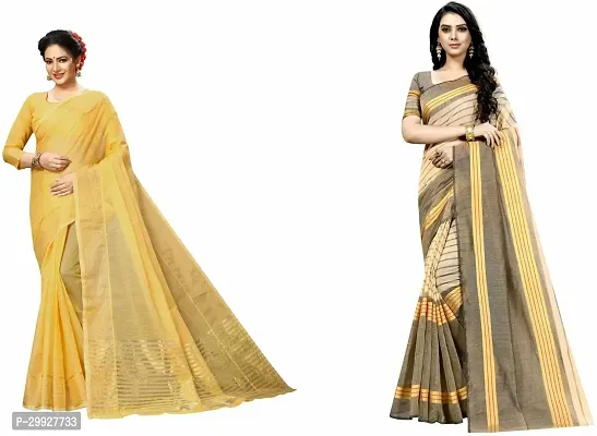 Stylish Fancy Art Silk Saree With Blouse Piece Combo For Women Pack Of 2-thumb0