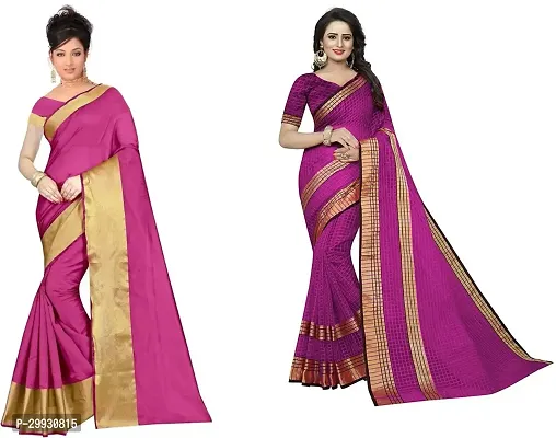 Stylish Fancy Georgette Saree With Blouse Piece Combo For Women Pack Of 2-thumb0