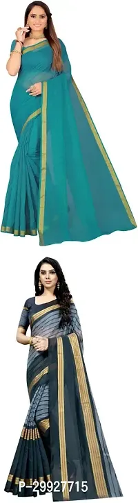 Stylish Fancy Art Silk Saree With Blouse Piece Combo For Women Pack Of 2-thumb0