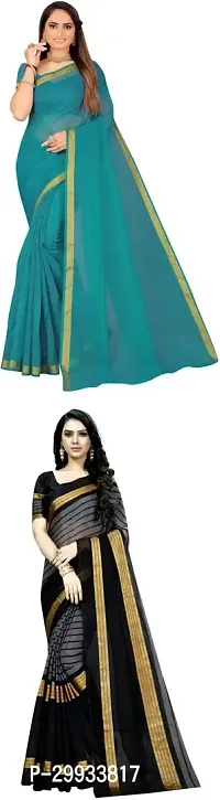 Stylish Fancy Art Silk Saree With Blouse Piece For Women Pack Of 2-thumb0