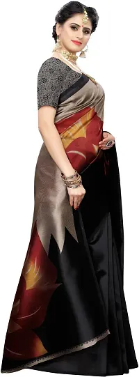 Women Stylish Art Silk Solid Saree with Blouse piece-thumb2