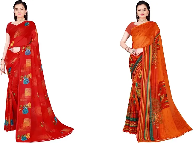 Glamorous Georgette Saree with Blouse piece 