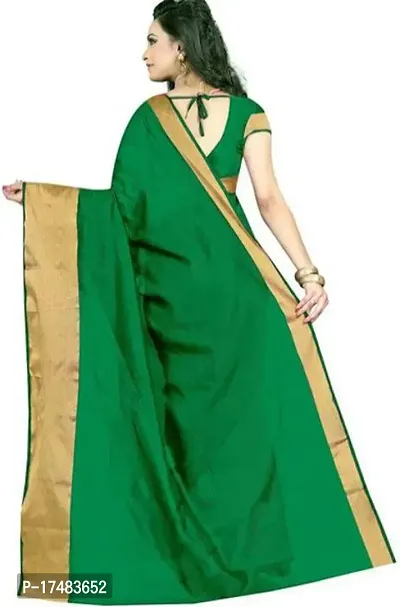 Women Stylish Cotton Silk Solid Saree with Blouse piece-thumb4