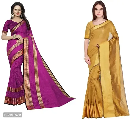 Stylish Fancy Georgette Saree With Blouse Piece For Women Pack Of 2-thumb0