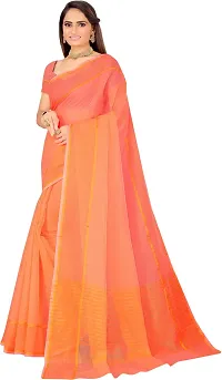 Women Stylish Art Silk Solid Saree with Blouse piece-thumb2