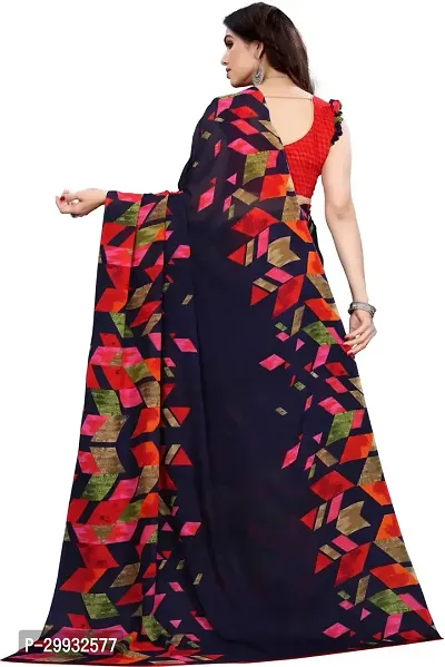 Stylish Fancy Georgette Saree With Blouse Piece For Women-thumb5