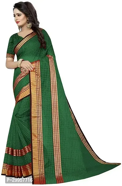 Stylish Fancy Cotton Silk Saree With Blouse Piece For Women-thumb4