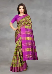 Women Stylish Art Silk Printed Saree with Blouse piece-thumb1