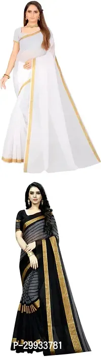 Stylish Fancy Art Silk Saree With Blouse Piece For Women Pack Of 2-thumb0