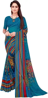 Stylish Fancy Georgette Saree With Blouse Piece For Women Pack Of 2-thumb1