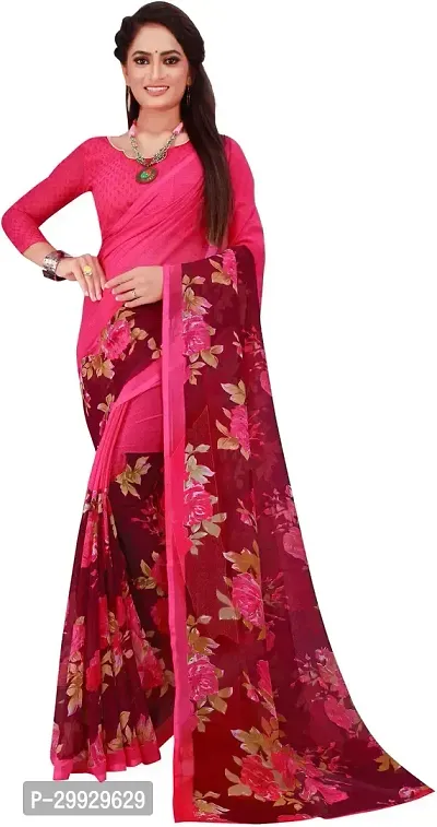 Stylish Fancy Georgette Saree With Blouse Piece Combo For Women Pack Of 2-thumb3