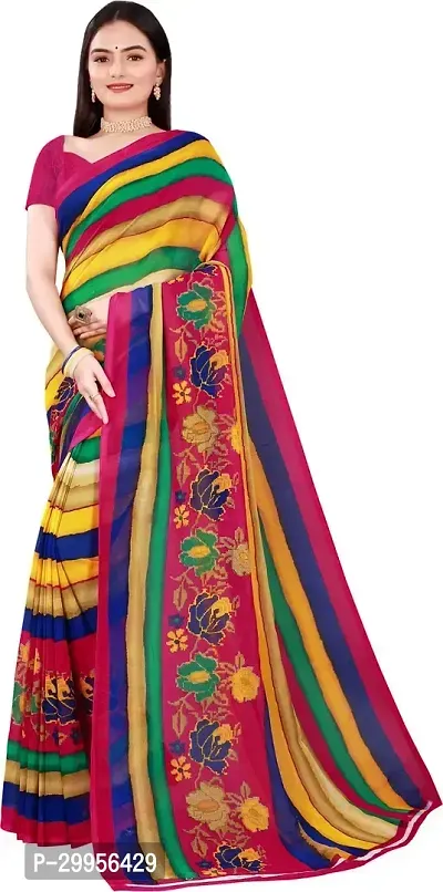 Stylish Fancy Georgette Saree With Blouse Piece For Women-thumb5