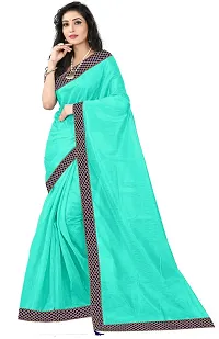 Women Stylish Art Silk Striped Saree with Blouse piece-thumb1