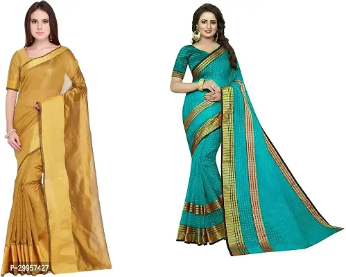 Stylish Fancy Georgette Saree With Blouse Piece For Women Pack Of 2-thumb0