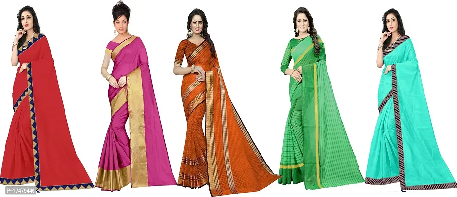 Women Stylish Art Silk Striped Saree with Blouse piece-thumb0