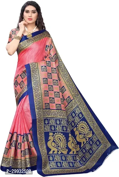 Stylish Fancy Art Silk Saree With Blouse Piece For Women-thumb0