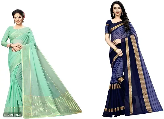 Stylish Fancy Art Silk Saree With Blouse Piece For Women Pack Of 2-thumb0