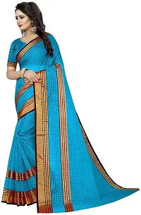 Stylish Fancy Cotton Silk Saree With Blouse Piece For Women-thumb3