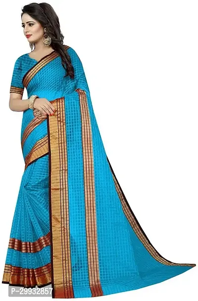 Stylish Fancy Cotton Silk Saree With Blouse Piece For Women-thumb4