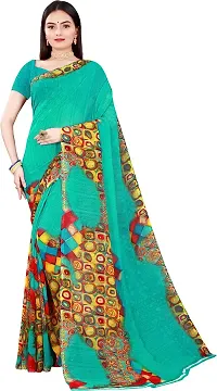 Stylish Fancy Georgette Saree With Blouse Piece For Women-thumb2