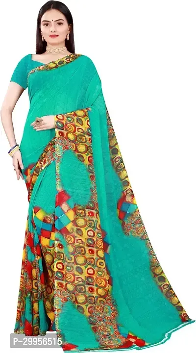 Stylish Fancy Georgette Saree With Blouse Piece For Women-thumb3