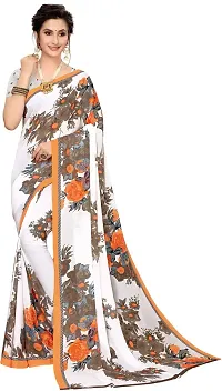 Stylish Fancy Georgette Saree With Blouse Piece For Women-thumb1