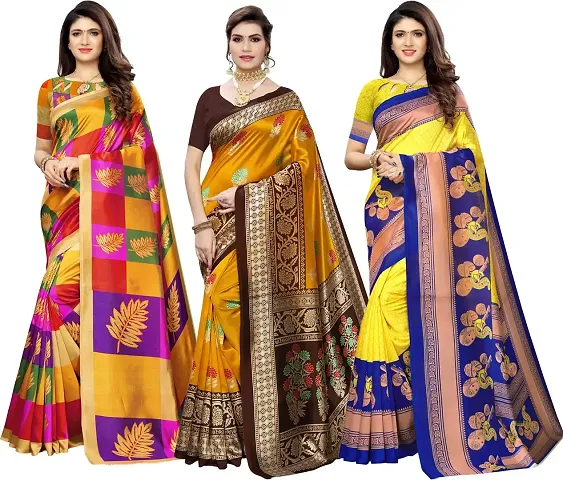 Attractive Cotton Silk Saree with Blouse piece 