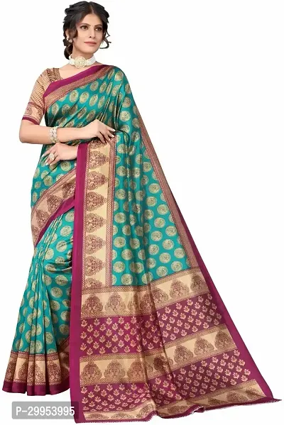 Stylish Fancy Art Silk Saree With Blouse Piece For Women-thumb0