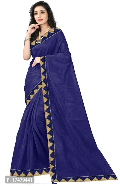 Women Stylish Cotton Blend Solid Saree with Blouse piece-thumb3