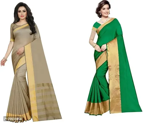 Stylish Fancy Georgette Saree With Blouse Piece Combo For Women Pack Of 2