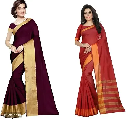 Stylish Fancy Georgette Saree With Blouse Piece Combo For Women Pack Of 2-thumb0