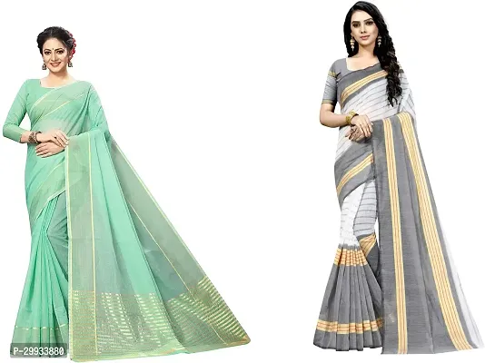 Stylish Fancy Art Silk Saree With Blouse Piece For Women Pack Of 2-thumb0