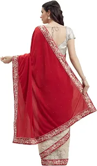 Stylish Fancy Brasso Saree With Blouse Piece For Women-thumb1