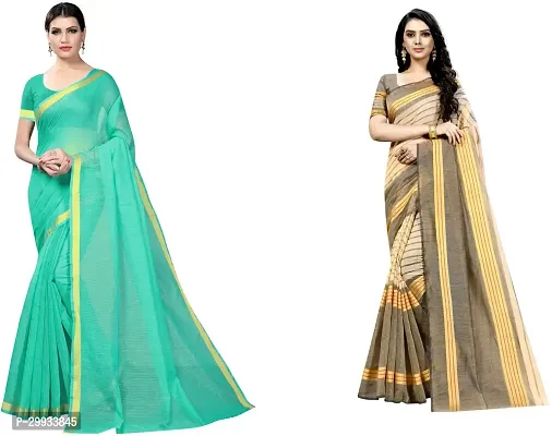 Stylish Fancy Art Silk Saree With Blouse Piece For Women Pack Of 2-thumb0