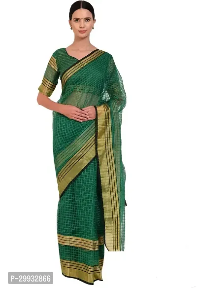 Stylish Fancy Cotton Silk Saree With Blouse Piece For Women-thumb0