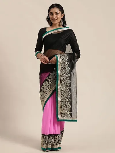 Hot Selling Silk Blend Saree with Blouse piece 