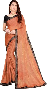 Stylish Fancy Lycra Blend Saree With Blouse Piece For Women-thumb1