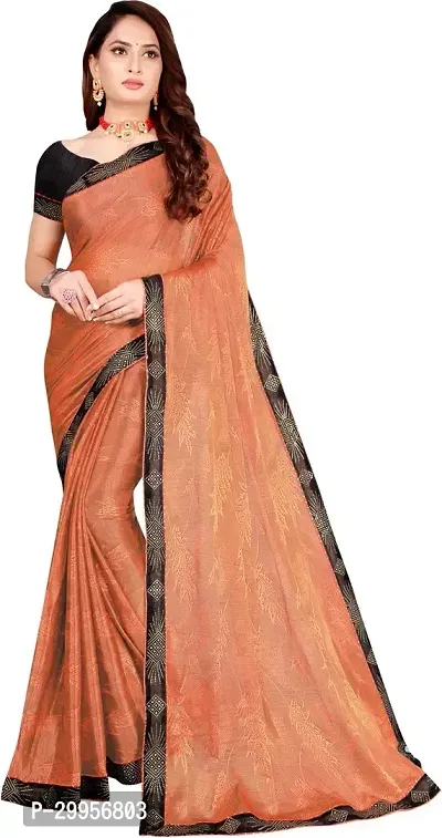 Stylish Fancy Lycra Blend Saree With Blouse Piece For Women-thumb2