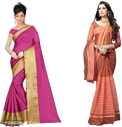 Stylish Fancy Georgette Saree With Blouse Piece Combo For Women Pack Of 2-thumb0