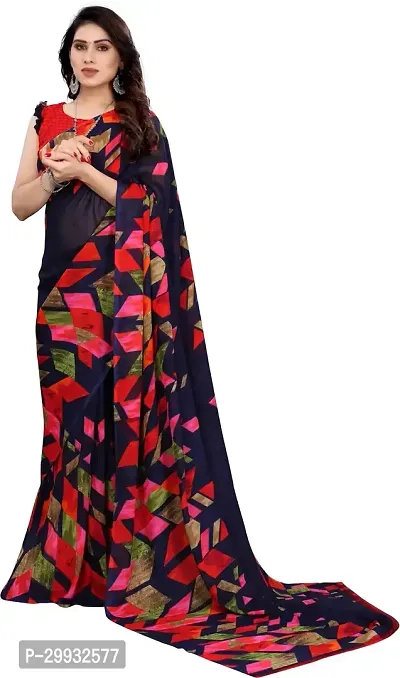 Stylish Fancy Georgette Saree With Blouse Piece For Women-thumb0