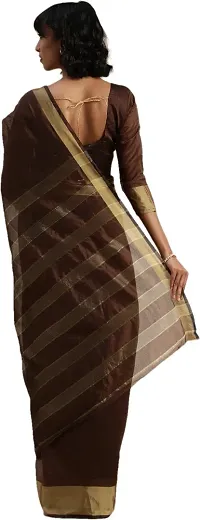 Women Stylish Art Silk Solid Saree with Blouse piece-thumb1