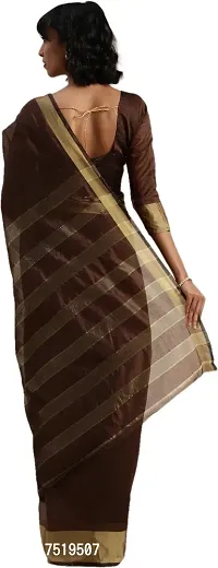 Women Stylish Art Silk Solid Saree with Blouse piece-thumb2