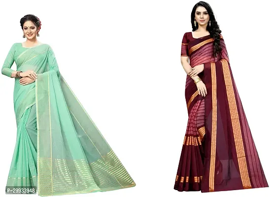 Stylish Fancy Art Silk Saree With Blouse Piece For Women Pack Of 2-thumb0