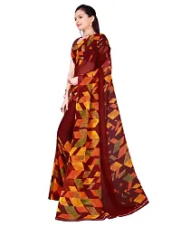 Todaydeal Women  Maroon Georgette Foil Printed Saree With Unstithed Blouse(Fl-Georgette63, Free Size)-thumb4