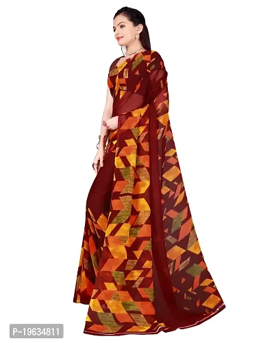 Todaydeal Women  Maroon Georgette Foil Printed Saree With Unstithed Blouse(Fl-Georgette63, Free Size)-thumb5