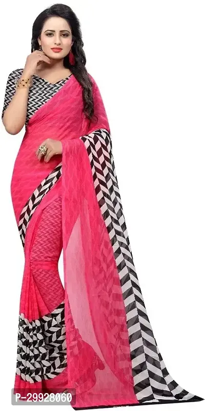Stylish Fancy Georgette Saree With Blouse Piece Combo For Women Pack Of 2-thumb3