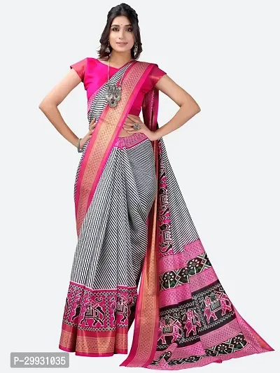 Stylish Fancy Art Silk Saree With Blouse Piece For Women-thumb2